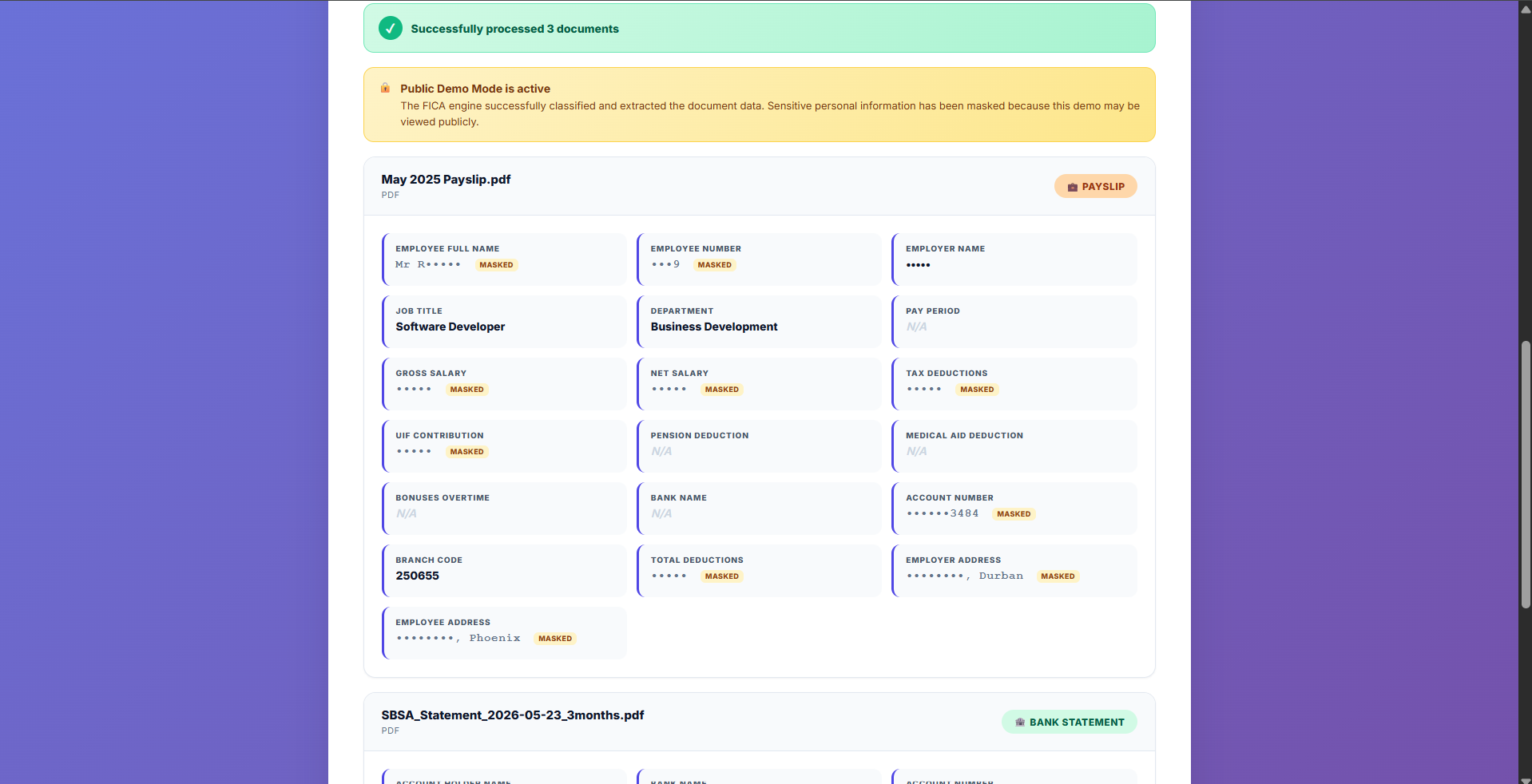 Extracted Payslip Data